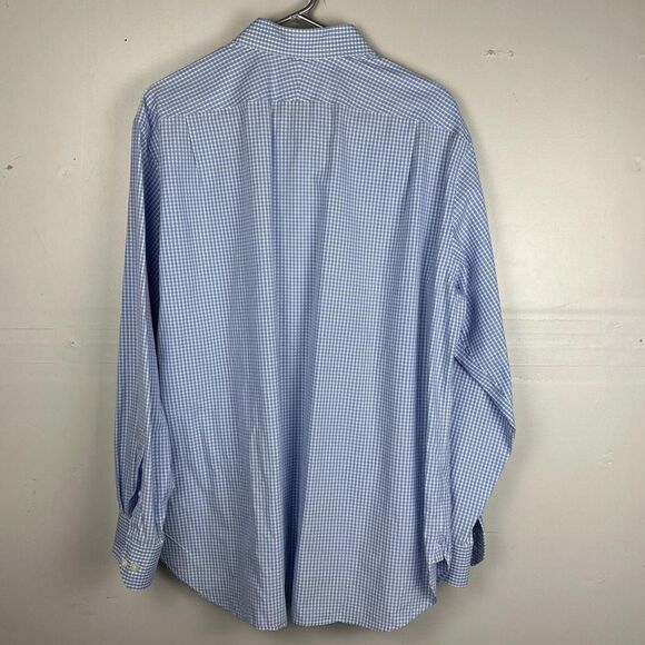 Peter Millar | Crown Nanoluxe Button Down Checkered Shirt | Large - 17.5 Long - Picture 2 of 6